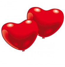 10 Ballons coeur rouge
