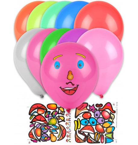 10 Ballons stickers visage