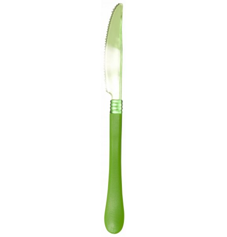 10 Couteaux verts tête transparente