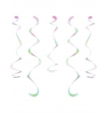 10 Suspensions spirale iridescentes 45,7 cm