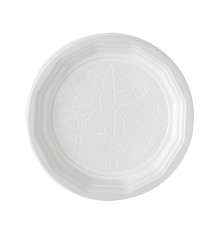 100 Assiettes plates en plastique blanc 20 cm