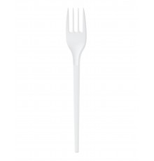 100 fourchettes en plastique blanc 16,5 cm