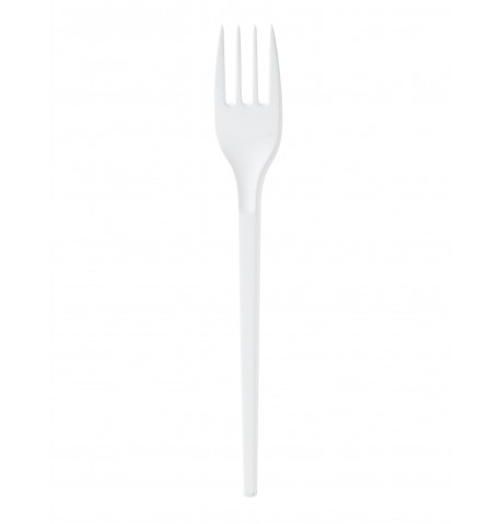 100 fourchettes en plastique blanc 16,5 cm