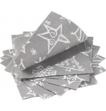 14 Serviettes en papier Chistmas Star gris 33 x 33 cm