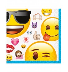 16 Petites serviettes en papier Emoji 25 x 25 cm