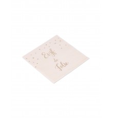 16 Serviettes en papier EVJF de folie rose gold 33 x 33 cm