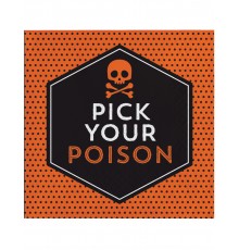 16 Serviettes en papier Halloween Pick your poison 33 x 33 cm
