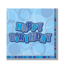 Pack 16 Serviettes en papier Happy Birthday 33 x 33 cm