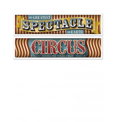 2 Banderoles Cirque Vintage 38 cm x 1,5 m