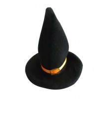 2 Décorations petits chapeaux de sorcière ruban orange 18 x 13 cm