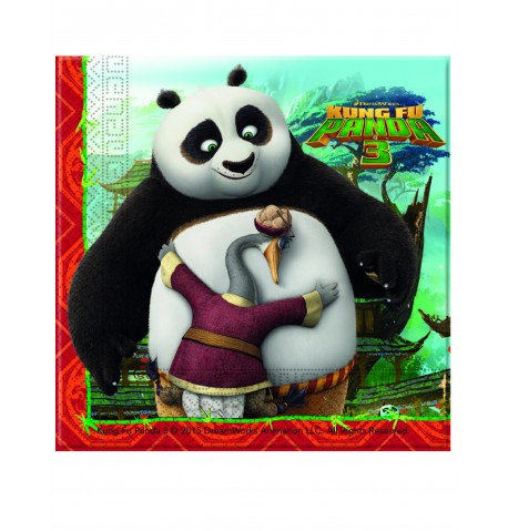 20 Serviettes en papier Kung Fu Panda 3 33 x 33 cm