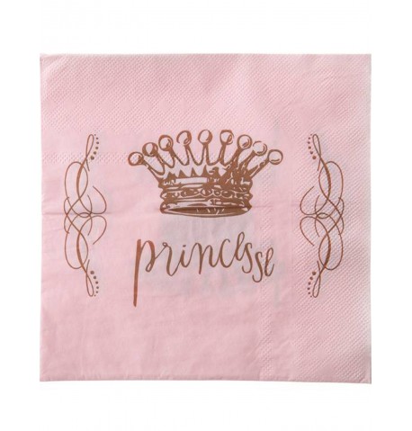 20 Serviettes en papier Princesse Rose 33 x 33 cm