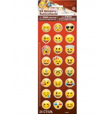 Plaque de 24 Stickers autocollants Emoji