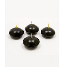 4 Bougies flottantes noires 4,5 cm