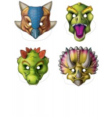 4 Masques de dinosaures en carton