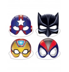 4 Masques de super héros en carton