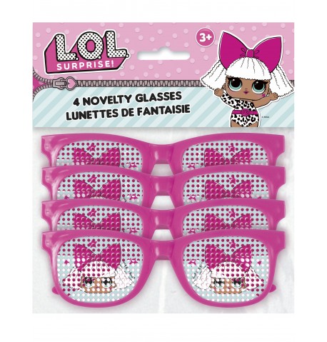 4 Paires de lunettes roses à pois LOL Surprise