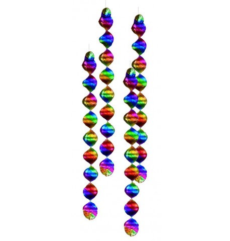 4 Suspensions spirales multicolores