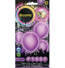 5 Ballons LED violets Illooms ®