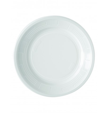 50 assiettes en plastique blanc 22 cm