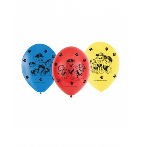 6 Ballons latex Pat' Patrouille 23 cm