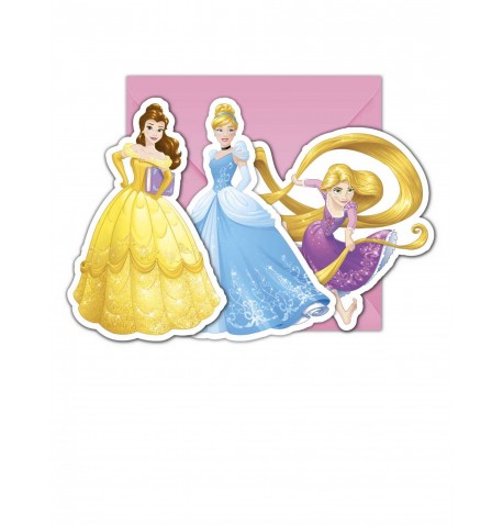 6 Cartes d'invitation + enveloppes Princesses Disney Dreaming