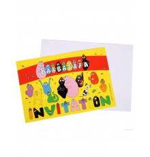 6 cartes d'invitation avec enveloppes Barbapapa