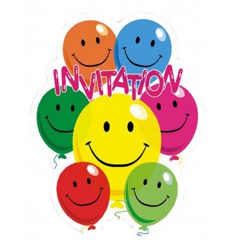 6 Cartes d'invitation Smile