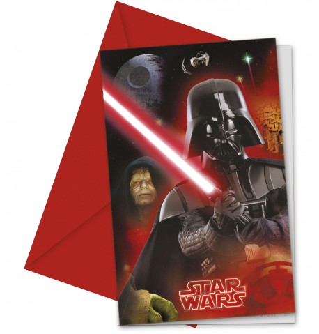 6 Cartes invitations Star Wars