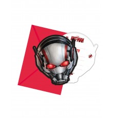 6 Cartons d'invitations + enveloppes Ant-Man 14 x 9 cm