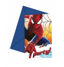 6 Cartons d'invitations The Amazing Spiderman 12 x 12,5 cm