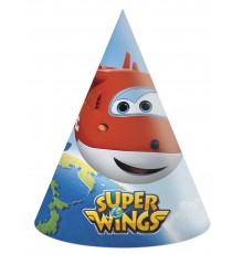 6 chapeaux de fête en carton Super Wings