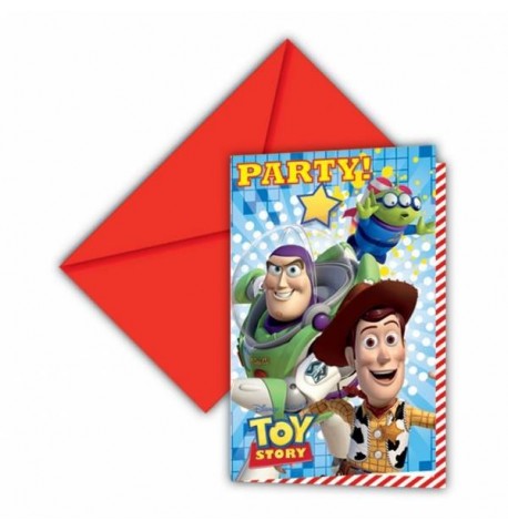 6 invitations carton Toy Story Star Power