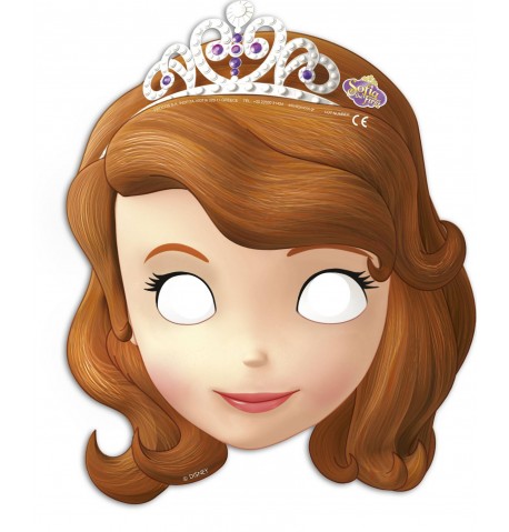 6 Masques en carton Princesse Sofia