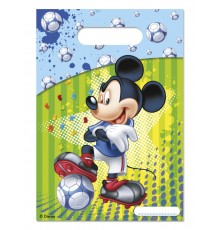 6 Sacs cadeaux Mickey Foot 16,5 x 23 cm