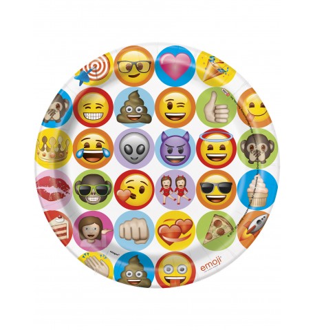 8 Assiettes en carton Emoji  23cm
