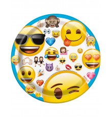 8 Assiettes en carton Emoji 17,5 cm