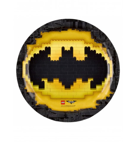 8 Assiettes en carton Lego Batman 23 cm