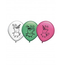 8 Ballons en latex Peppa Pig