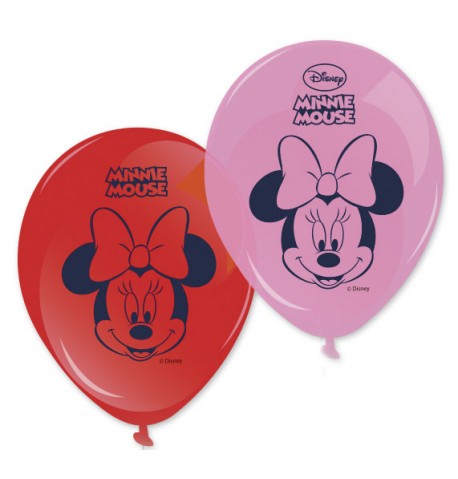 8 Ballons Imprimés Minnie  28 cm
