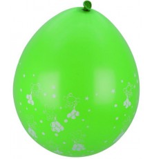 8 Ballons verts motifs petits nounours