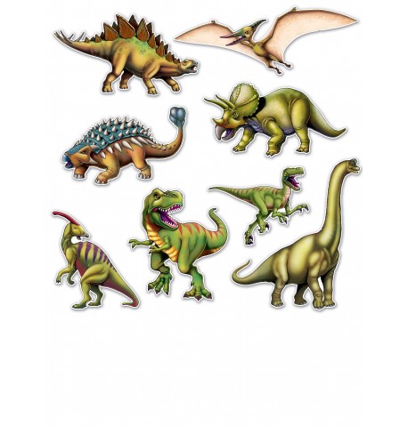 8 Découpes de dinosaures en cartons