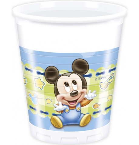 8 gobelets imprimés bébé Minnie et Mickey
