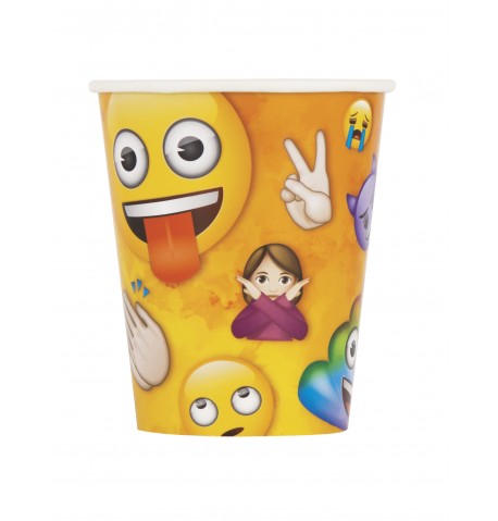 8 Gobelets en carton Emoji Rainbow 266 ml