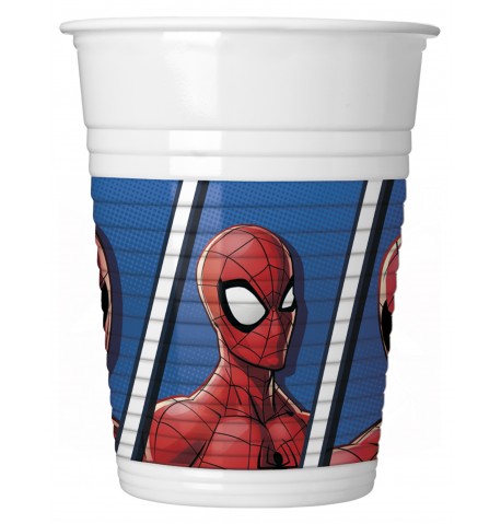 8 Gobelets en plastique Spiderman 200 ml