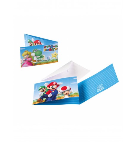 8 Invitations & enveloppes Super Mario