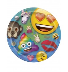 8 Petites assiettes en carton Emoji Rainbow 18 cm
