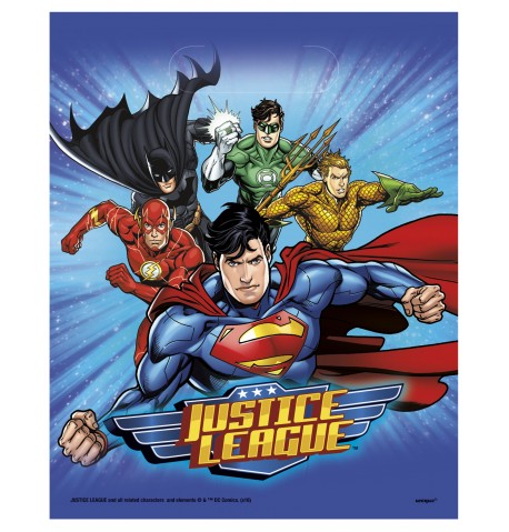 8 Sacs de fête Justice League  18 x 23 cm