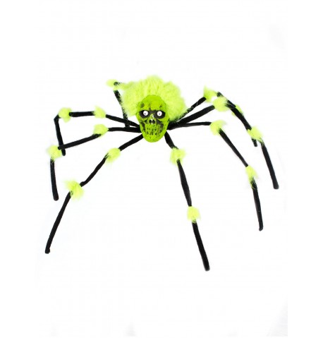 Araignée géante avec tête de mort noire et verte 70 cm