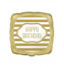 Ballon aluminium anniversaire doré 45 cm